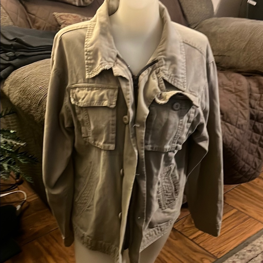 Arizona Jean Company Tan Jean Jacket Relaxed Fit
